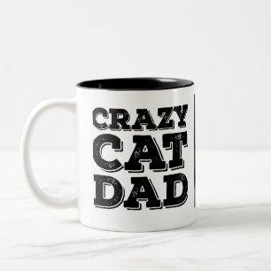 Taza Bicolor Foto personalizada de papá, un gato loco