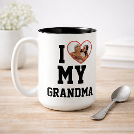 Taza Bicolor Foto Personalizada Te Amo Mi Abuela