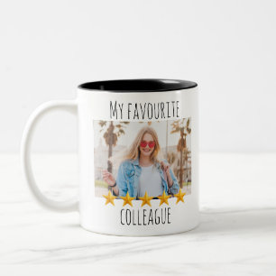 Taza Bicolor Foto personalizado Mi compañera favorita 5 estrell