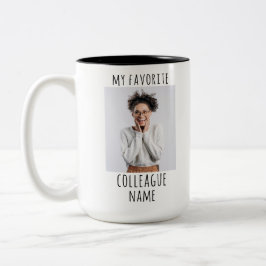 Taza Bicolor Foto personalizado y nombre a mi colega favorito