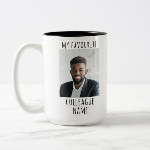 Taza Bicolor Foto personalizado y nombre a mi colega favorito