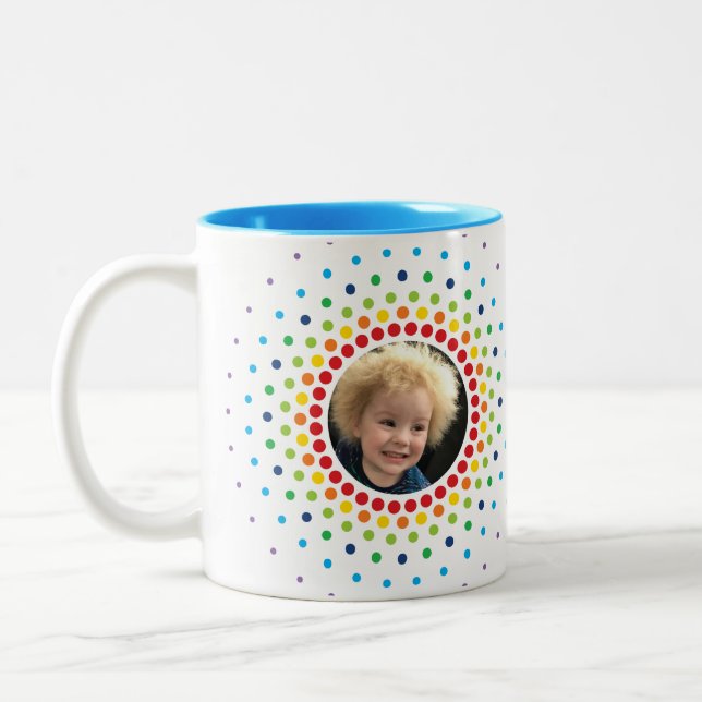 Taza Bicolor FOTO RAINBOW MANDALA, imagen de niños modernos