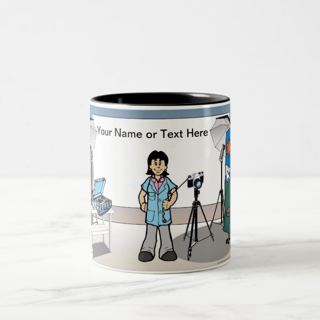 Taza Bicolor Fotógrafa personalizada - Personalizado femenina (Centro)