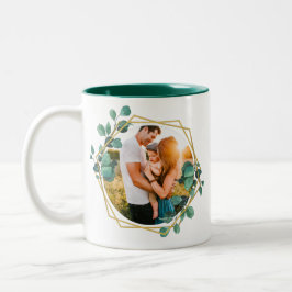 Taza Bicolor Fotografía de doble cara Marco floral Café Mug