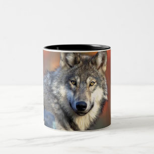 Taza Bicolor Fotografía del lobo