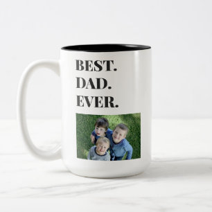 Taza Bicolor Fotografía del Padre Mejor Padre Que Nunca Los Ni