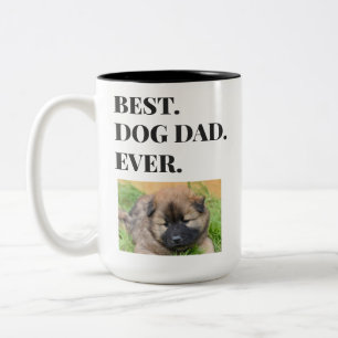 Taza Bicolor Fotografía del Padre Perro Mejor del Día del Pad