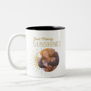 Taza Bicolor Fotografía del sol de Buenos días