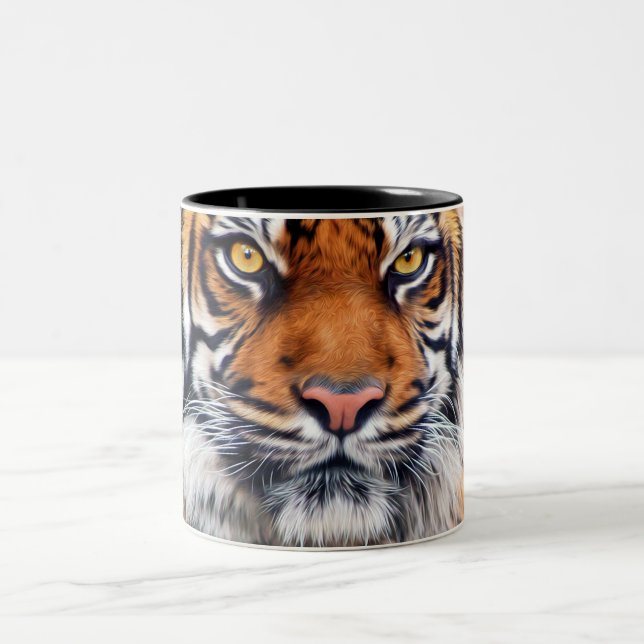 Taza Bicolor Fotografía masculina de la pintura del tigre (Centro)