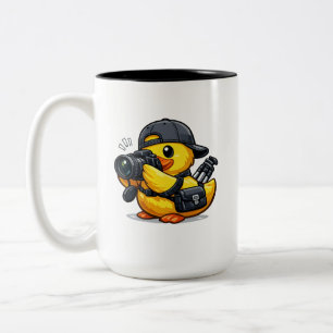 Taza Bicolor Fotógrafo de Pato de Goma