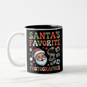 Taza Bicolor Fotógrafo Favorito de Santa Regalo de Navidad Dive