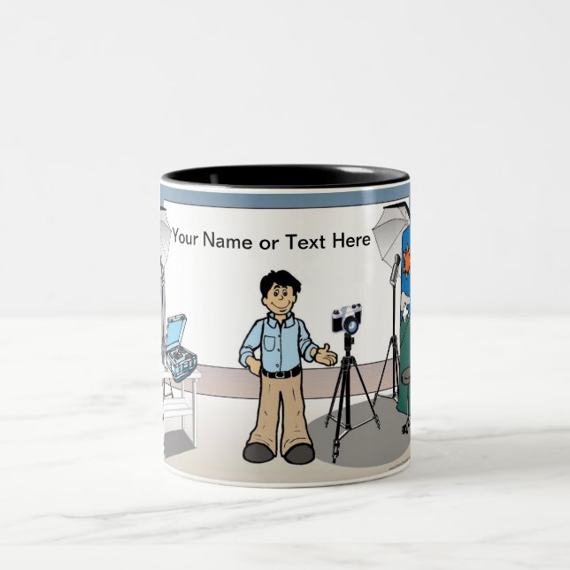 Taza Bicolor Fotógrafo personalizado - Personalizado masculino (Centro)