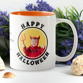 Taza Bicolor Fotograma personalizado Feliz Halloween