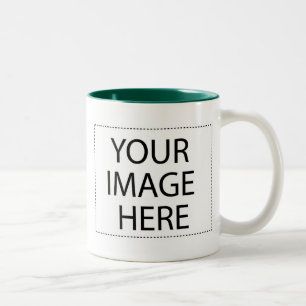 Taza Bicolor Fotograma - plantilla de 15oz verde forestal