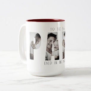 Taza Bicolor Fotomontaje personalizado del mejor papá del mundo