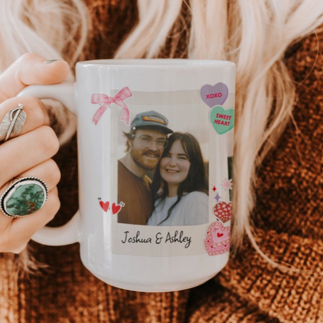 Taza Bicolor Fotos de parejas Personalizados y regalo de texto (Subido por el creador)