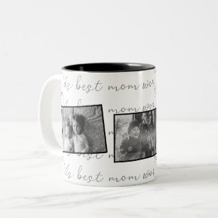 Taza Bicolor Fotos en blanco y negro de la mejor mamá del mundo