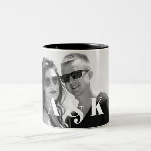 Taza Bicolor Fotos personalizadas y grandes iniciales de monogr