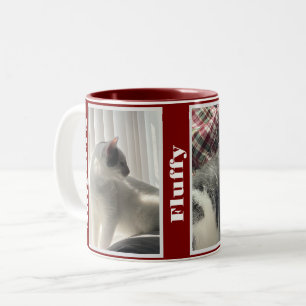 Taza Bicolor Fotos y nombres de mascotas Maroon 