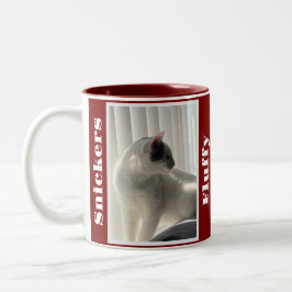 Taza Bicolor Fotos y nombres de mascotas Maroon