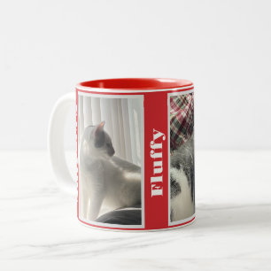 Taza Bicolor Fotos y nombres de mascotas rojas
