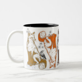 Taza Bicolor Fox and friends coffee mug theme graphics