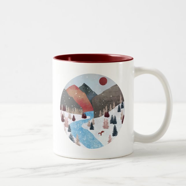 Taza Bicolor Fox de la caza de invierno (Derecha)
