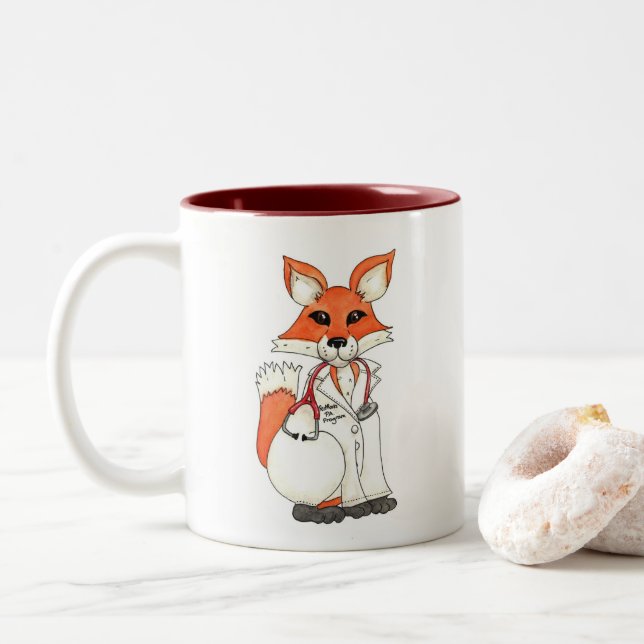 Taza Bicolor Fox Mug de Rocas Rojas (Con donut)