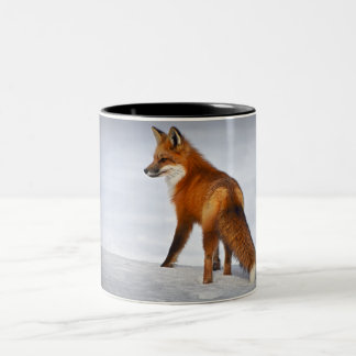 Taza Bicolor Fox roja en nieve invernal
