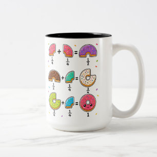 Taza Bicolor Fracciones de Donut Humor de Aprendizaje de Matemá