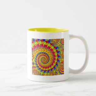 Taza Bicolor Fractal loco amarillo