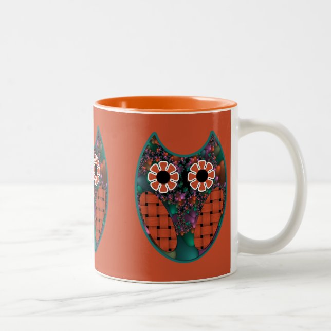 Taza Bicolor Fractal Owl Mug (Derecha)