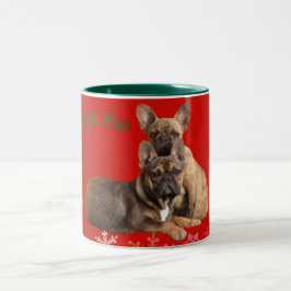 Taza Bicolor französische Bulldogge Tasse Weihnachten 