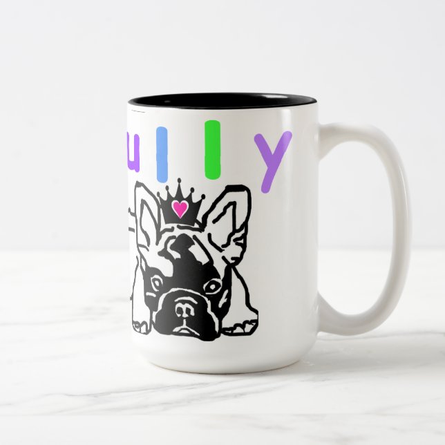 Taza Bicolor Französische Bulldoggen Kaffeebecher (Derecha)