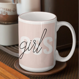 Taza Bicolor Frase del jefe del Chica rosado Pastel moderno