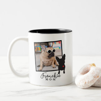 Taza Bicolor Frenchie Mom Coffee Mug Agrega tu foto