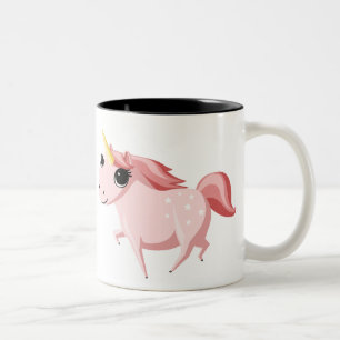 Taza Bicolor Fresa el unicornio rosado