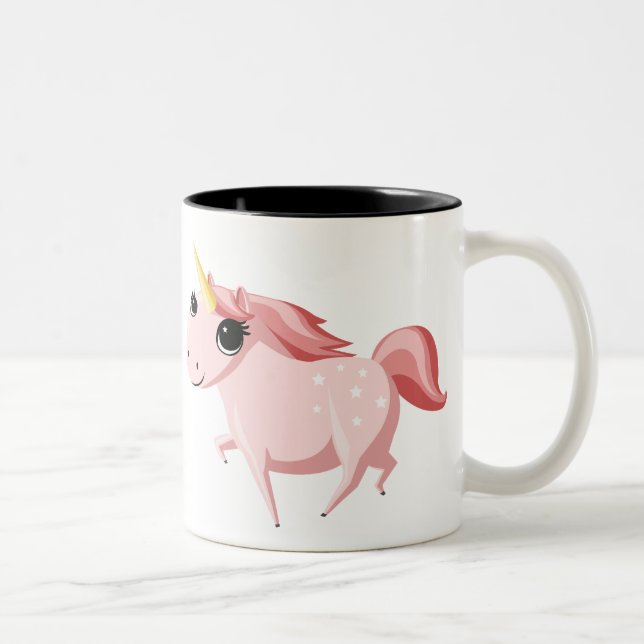 Taza Bicolor Fresa el unicornio rosado (Derecha)