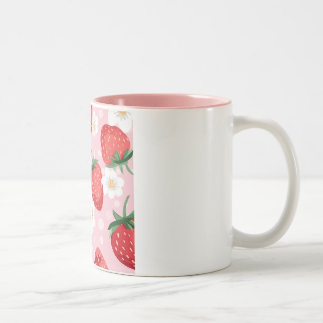 Taza Bicolor Fresa Leche Mug (Derecha)