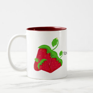 Taza Bicolor Fresas Jugosas Rojas