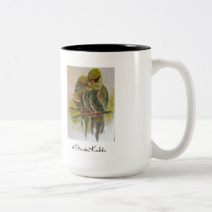 Taza Bicolor Frida Kahlo pintó pájaros