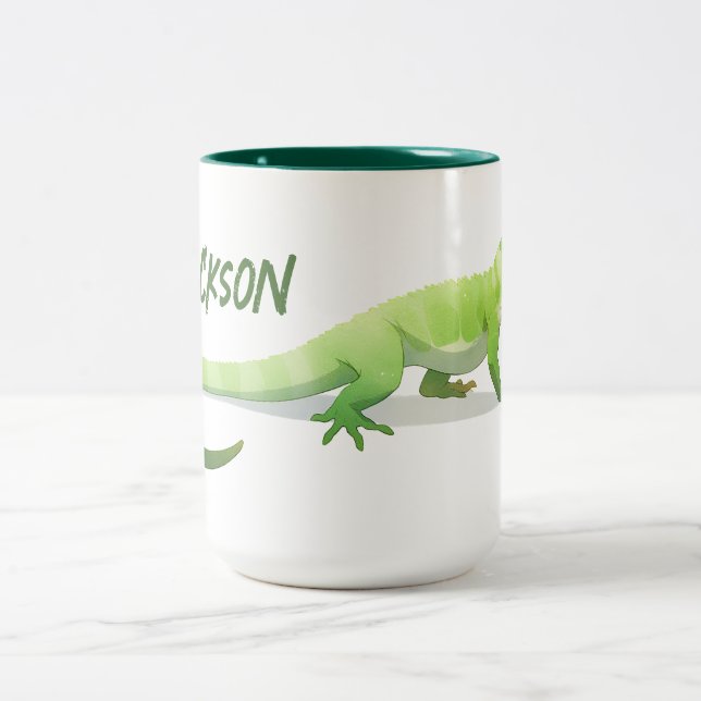 Taza Bicolor Friendly Lizard With Your Name (Centro)