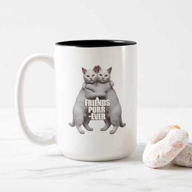 Taza Bicolor Friends Purr-Ever (Con donut)