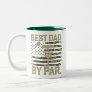 Taza Bicolor Frisbee de Disc Golf Mejor Papá Par Camuflaje band
