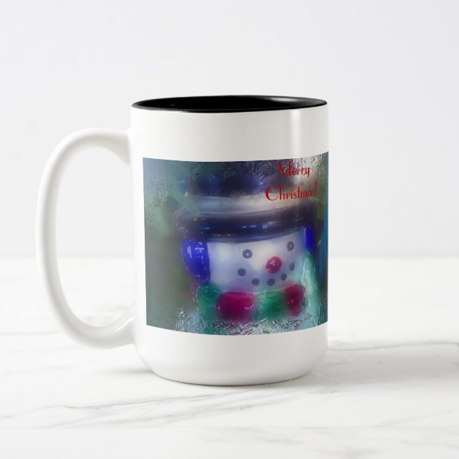 Taza Bicolor Frosty Snowman Feliz Navidad (Izquierda)