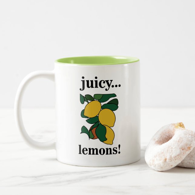 Taza Bicolor Fruta de cítricos limón (Con donut)