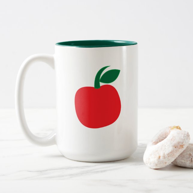 Taza Bicolor Fruta de manzana  (Con donut)