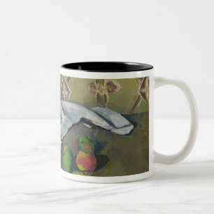 Taza Bicolor Fruta de Paul Cezanne el , servilleta y jarro de
