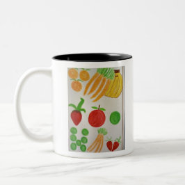 Taza Bicolor fruta y zanahorias