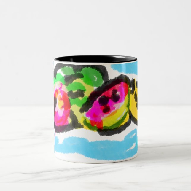 Taza Bicolor Frutas de verano alegría (Centro)